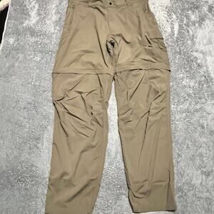 Beyond Clothing Pants Mens 37 x34 Beige Performance Cargo Zip Off Convertible